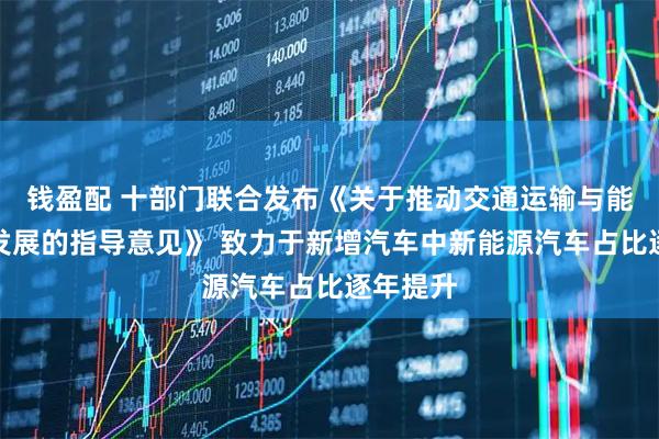 钱盈配 十部门联合发布《关于推动交通运输与能源融合发展的指导意见》 致力于新增汽车中新能源汽车占比逐年提升