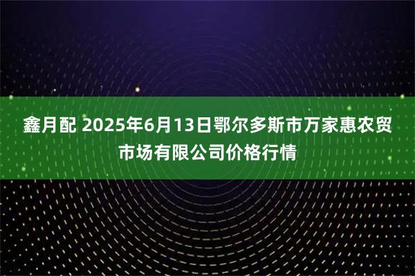 鑫月配 2025年6月13日鄂尔多斯市万家惠农贸市场有限公司价格行情